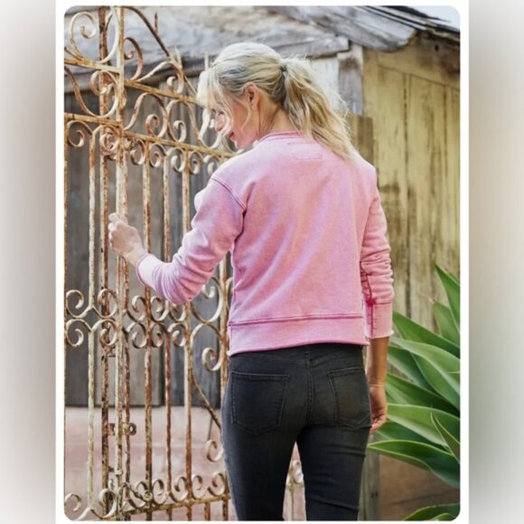 Frank & Eileen James Boyfriend Crew Neck Sweatshirt in Mineral‎ Pink - Picture 5 of 12